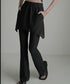 Asymmetric Skirted Flare Pants